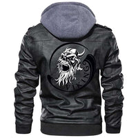 Viking Clothing Viking Ancient Warrior Skull Zipper Leather Jacket RLT12 - Wonder Print Shop