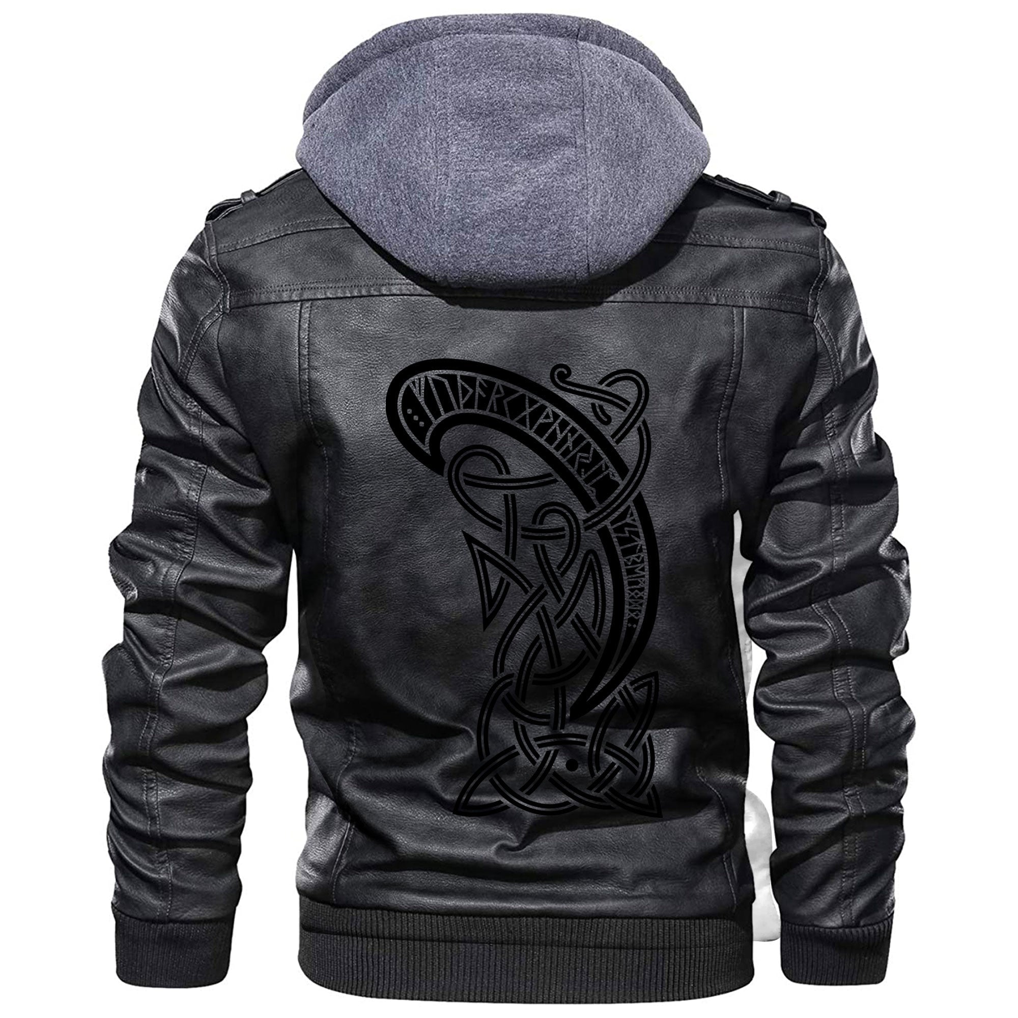 Viking Ancient Celtic Scandinavian Knot Leather Jacket RLT12 - Wonder Print Shop
