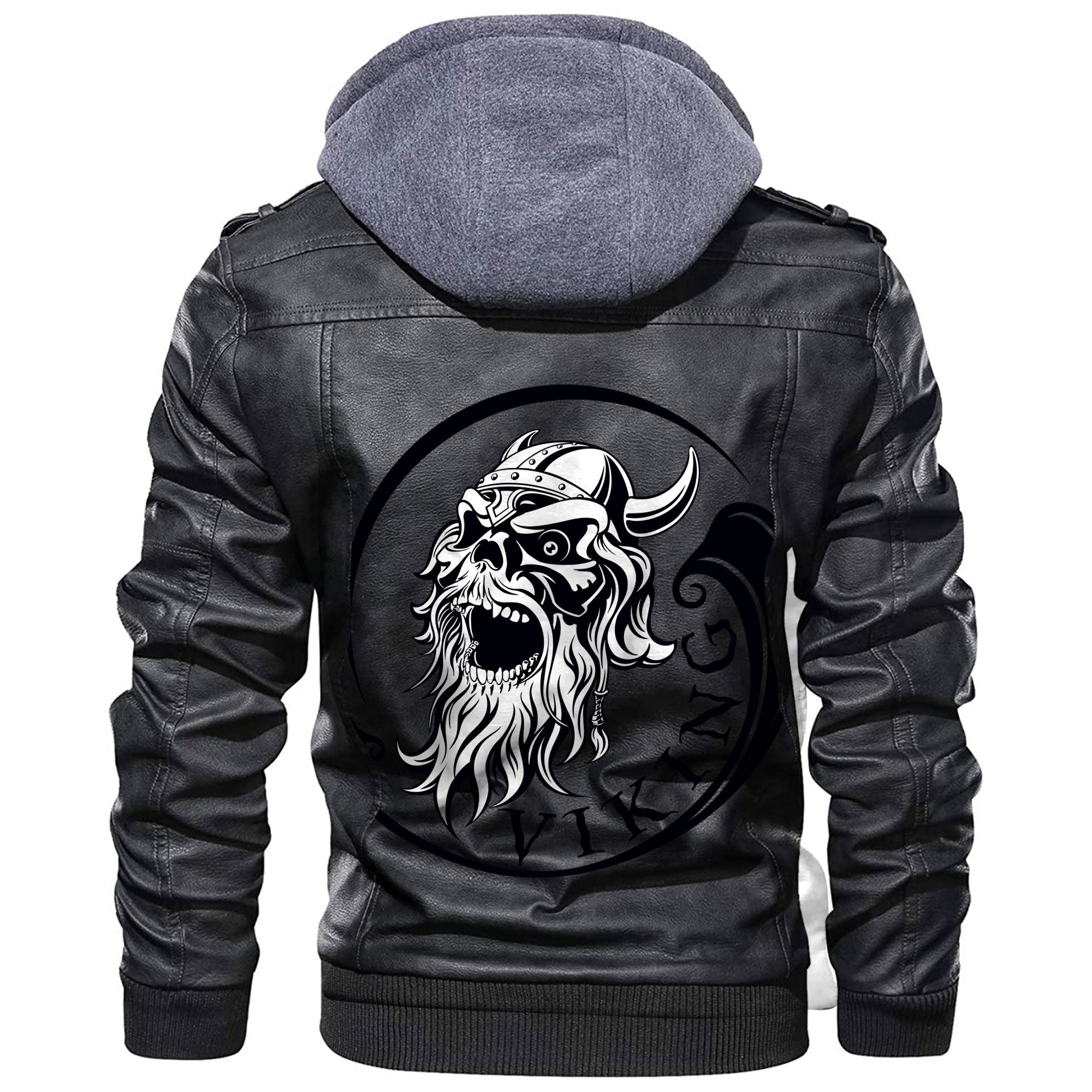 Viking Ancient Warrior Skull Leather Jacket RLT12 - Wonder Print Shop
