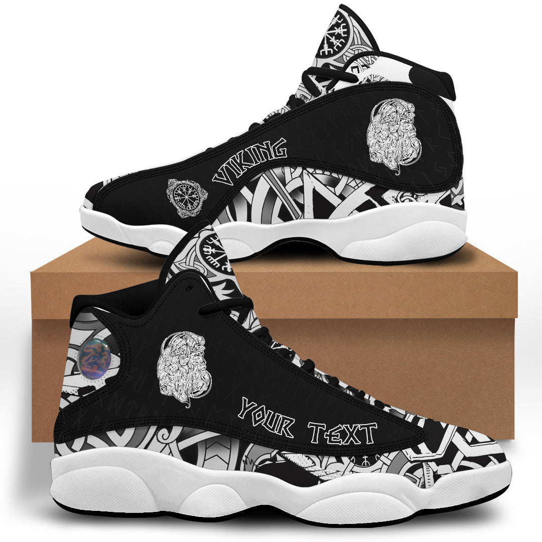 custom-viking-bison-tattoo-sketch-art-sneakers-j13