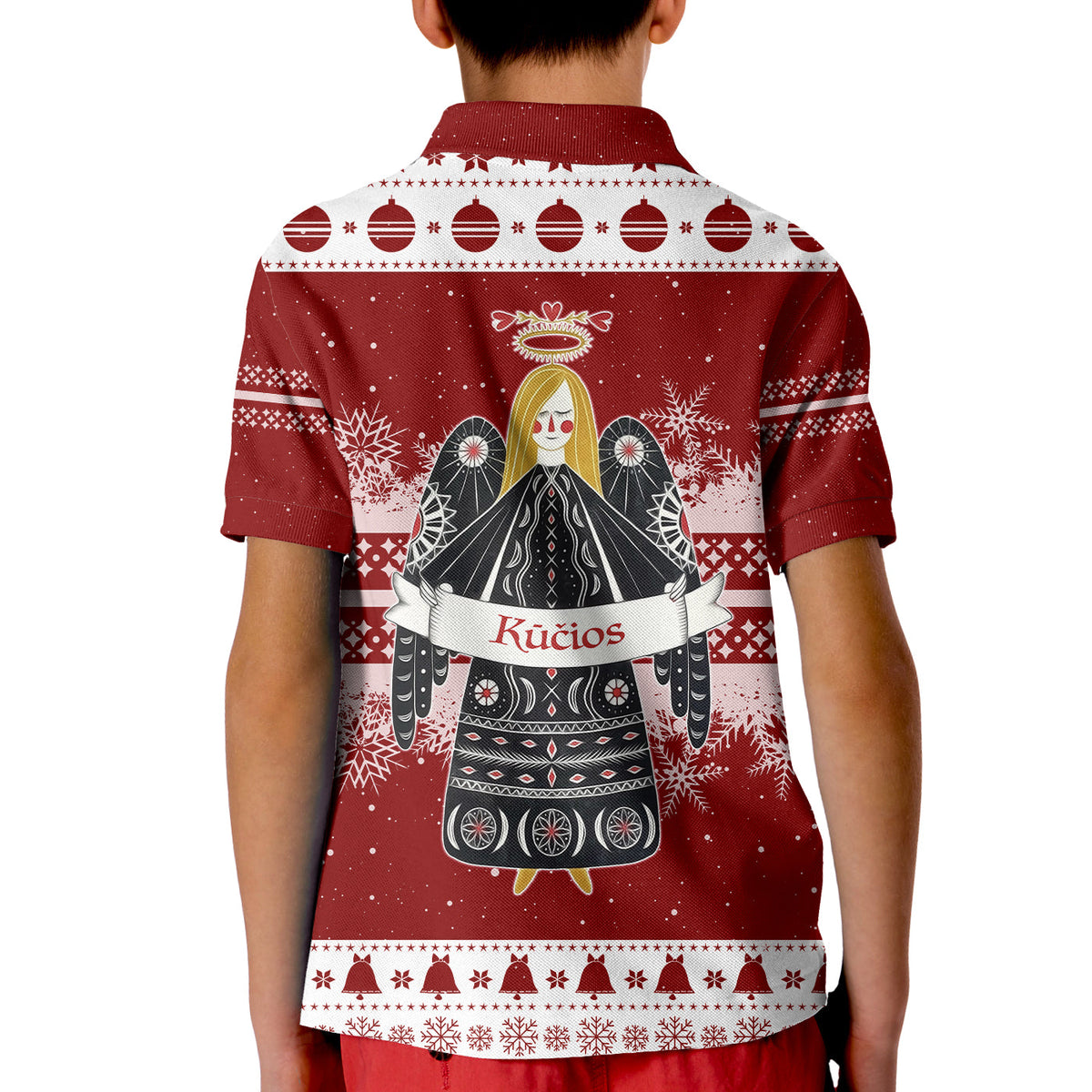 Christmas Lithuania Polo Shirt Folk Style for Kid - Wonder Print Shop