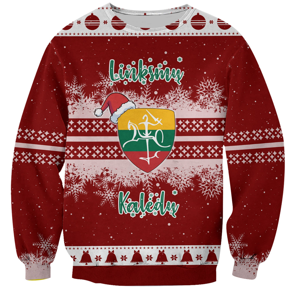 Kios Angel Lithuania Folk Style Christmas Sweatshirt - Wonder Print Shop