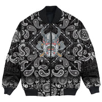 Viking Bomber Jacket Angry Old with Bandana Paisley Style RLT12 - Wonder Print Shop