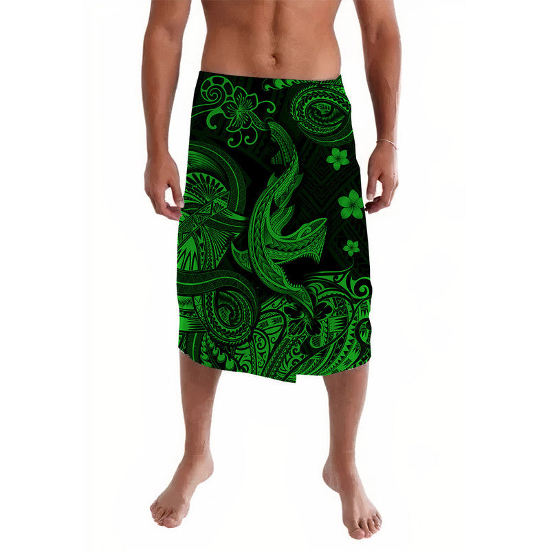 Hawaii Angry Shark Polynesian Lavalava Unique Style - Green LT8 - Wonder Print Shop