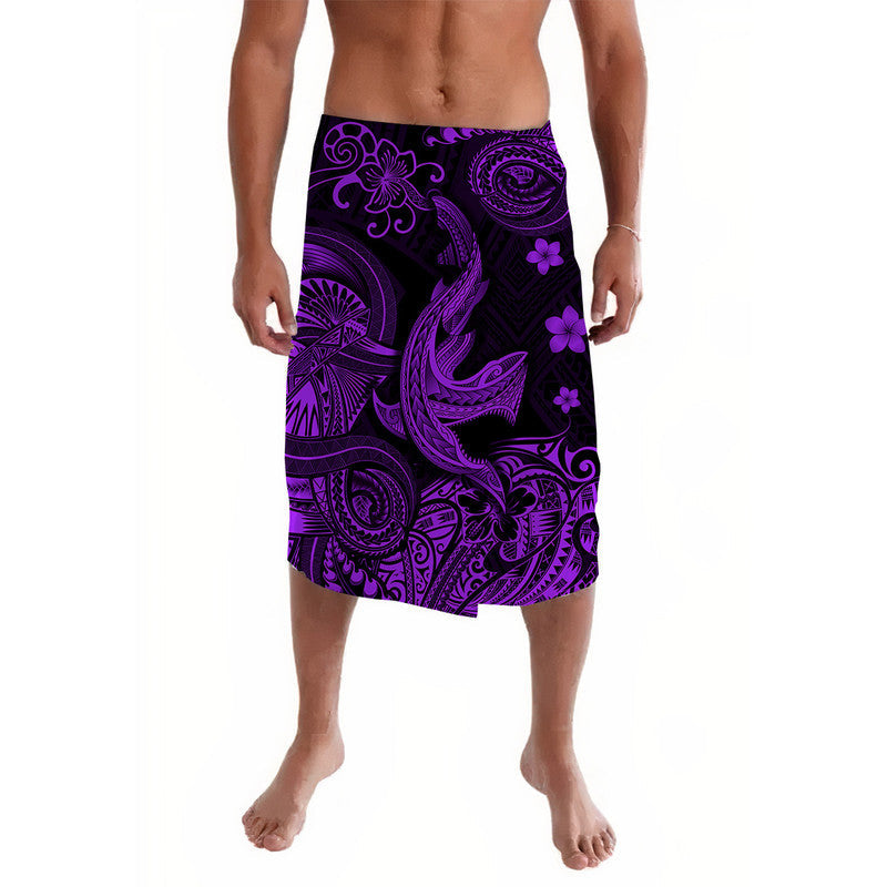 Hawaii Angry Shark Polynesian Lavalava Unique Style - Purple LT8 - Wonder Print Shop