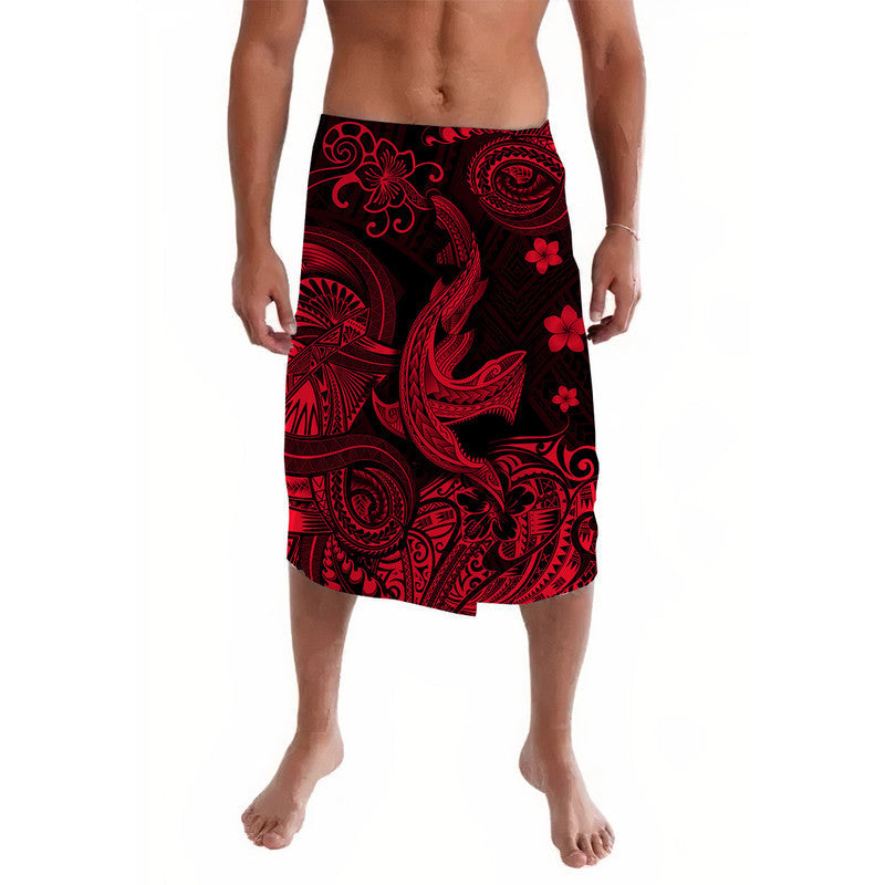Hawaii Angry Shark Polynesian Lavalava Unique Style - Red LT8 - Wonder Print Shop