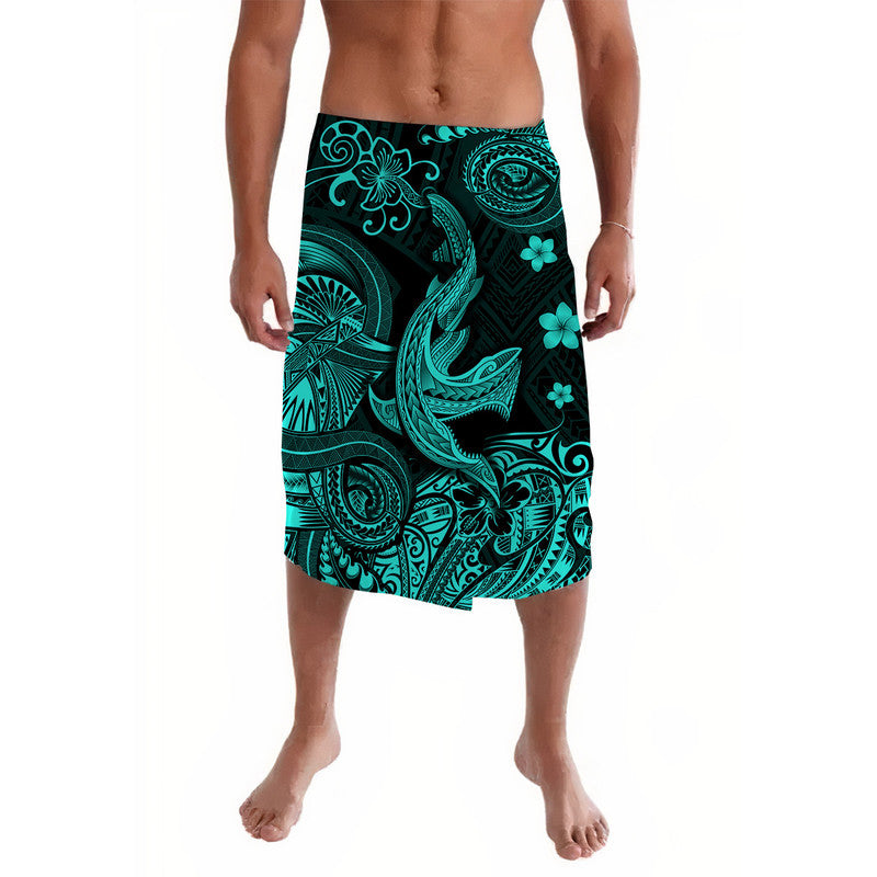 Hawaii Angry Shark Polynesian Lavalava Unique Style - Turquoise LT8 - Wonder Print Shop