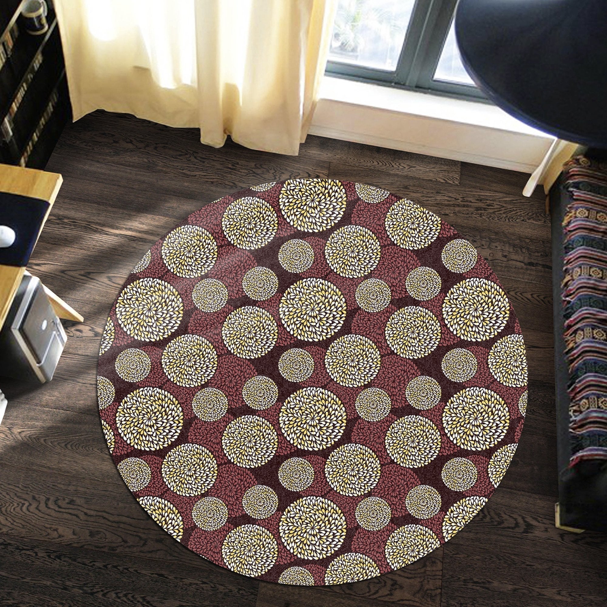 african-carpet-ankara-brown-round-carpet