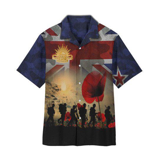 Anzac Day Beach Australian Flag Hawaiian Shirt - Wonder Print Shop