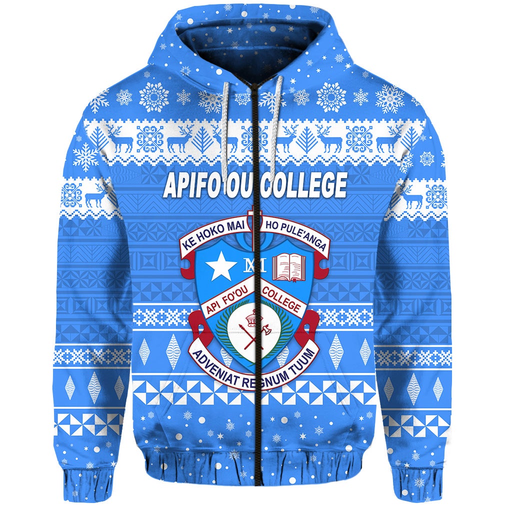 Custom Apifoou College Christmas Zip Hoodie Simple Style LT8 - Wonder Print Shop