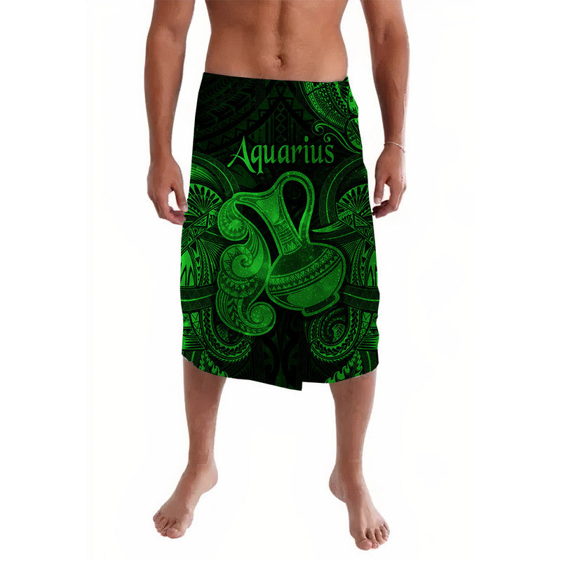Aquarius Zodiac Polynesian Lavalava Unique Style - Green LT8 - Wonder Print Shop