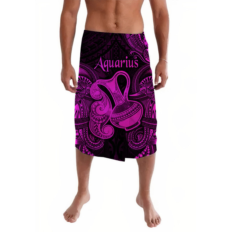 Aquarius Zodiac Polynesian Lavalava Unique Style - Pink LT8 - Wonder Print Shop