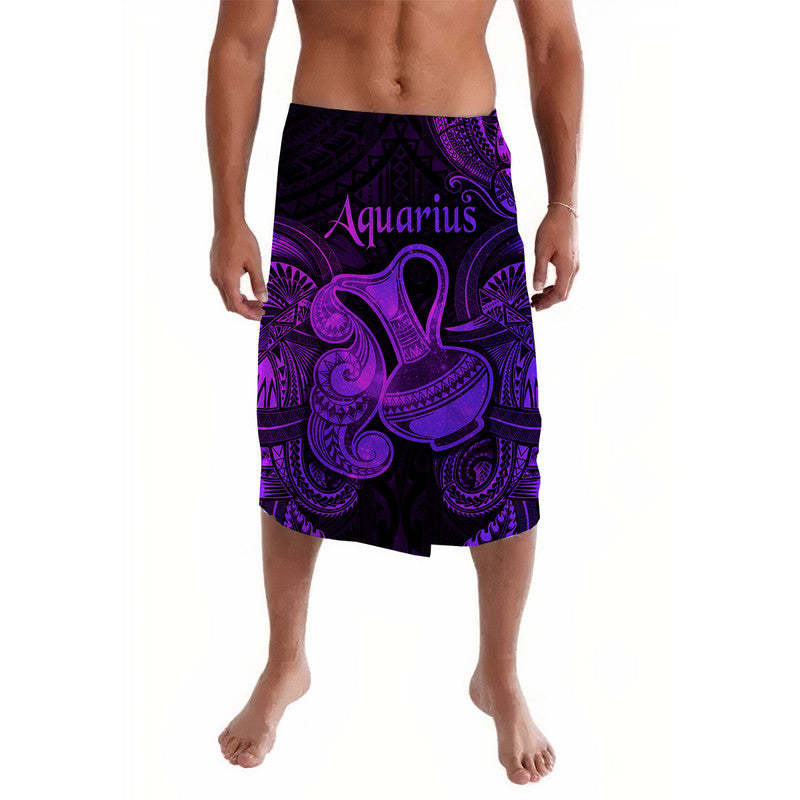 Aquarius Zodiac Polynesian Lavalava Unique Style - Purple LT8 - Wonder Print Shop