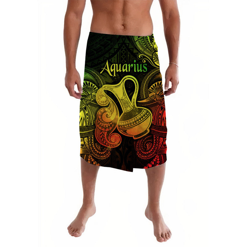 Aquarius Zodiac Polynesian Lavalava Unique Style - Reggae LT8 - Wonder Print Shop