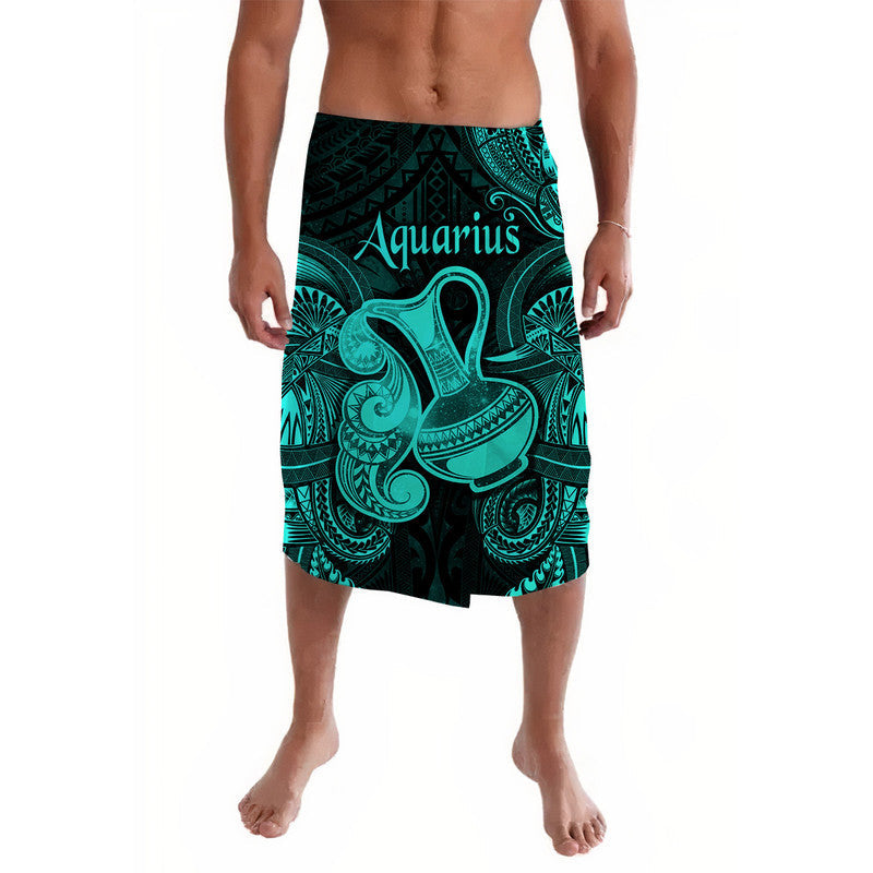 Aquarius Zodiac Polynesian Lavalava Unique Style - Turquoise LT8 - Wonder Print Shop