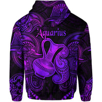 Aquarius Zodiac Polynesian Hoodie Unique Style Purple LT8 - Wonder Print Shop