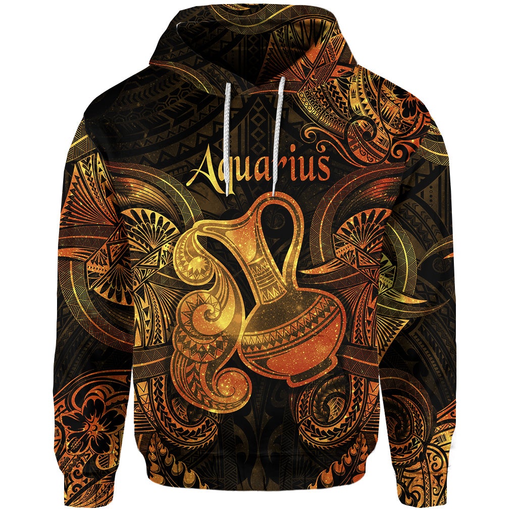 custom-personalised-aquarius-zodiac-polynesian-hoodie-unique-style-gold