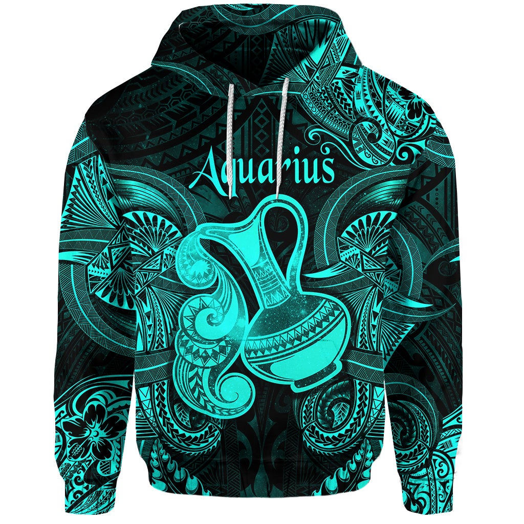 custom-personalised-aquarius-zodiac-polynesian-hoodie-unique-style-turquoise