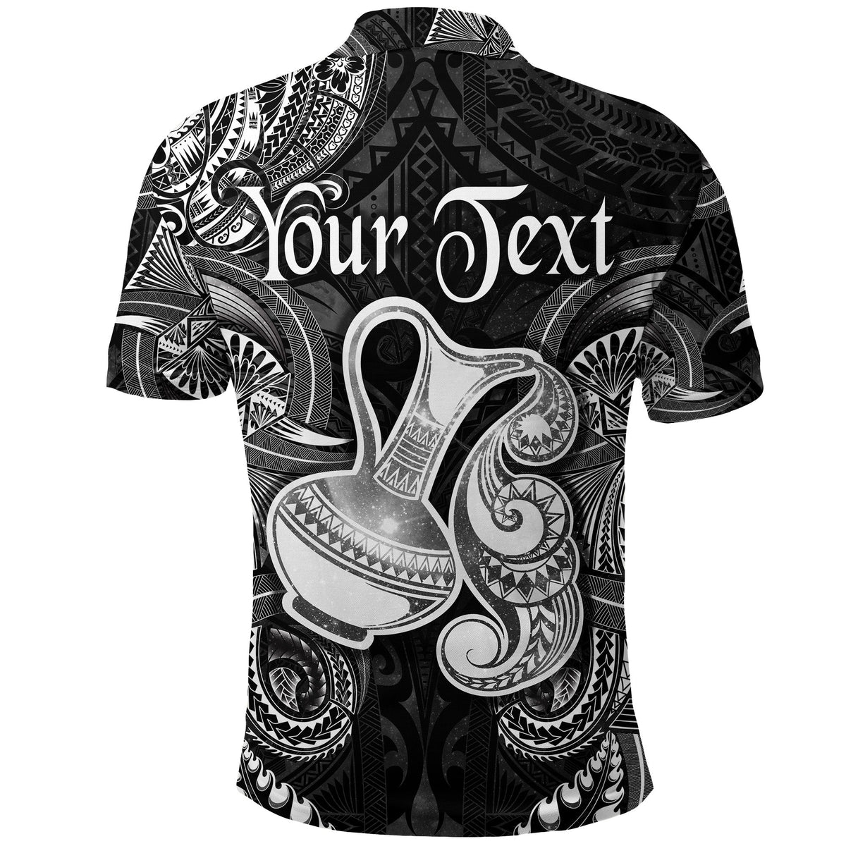 Custom Aquarius Zodiac Polynesian Polo Shirt Unique Style Black LT8 - Wonder Print Shop