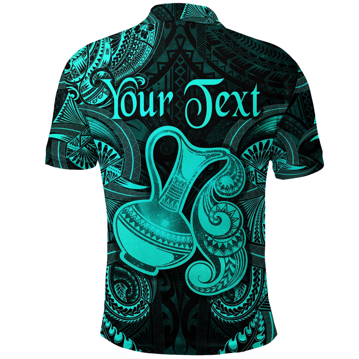 Custom Aquarius Zodiac Polynesian Polo Shirt Unique Style Turquoise LT8 - Wonder Print Shop