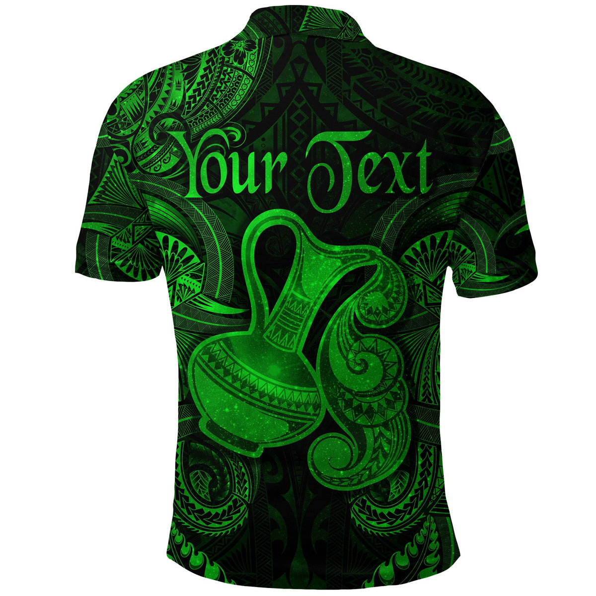 Custom Aquarius Zodiac Polynesian Polo Shirt Unique Style Green LT8 - Wonder Print Shop