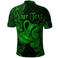 Custom Aquarius Zodiac Polynesian Polo Shirt Unique Style Green LT8 - Wonder Print Shop