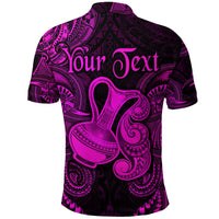 Custom Aquarius Zodiac Polynesian Polo Shirt Unique Style Pink LT8 - Wonder Print Shop