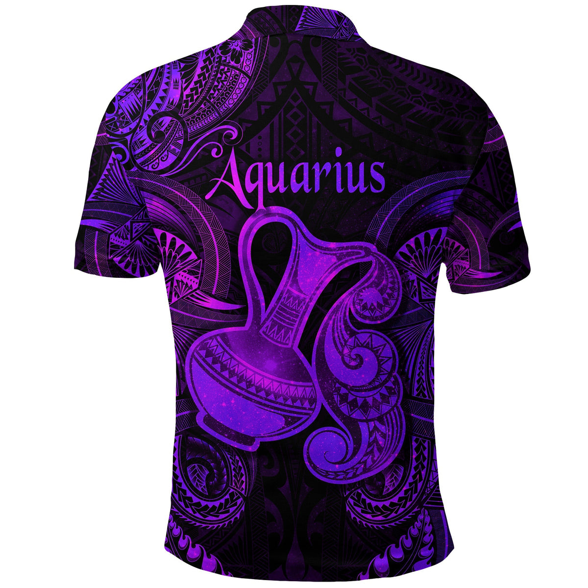 Aquarius Zodiac Polynesian Polo Shirt Unique Style Purple LT8 - Wonder Print Shop