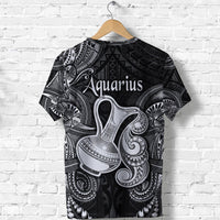 Aquarius Zodiac Polynesian T Shirt Unique Style Black LT8 - Wonder Print Shop