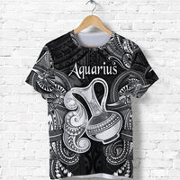 Custom Aquarius Zodiac Polynesian T Shirt Unique Style Black LT8 - Wonder Print Shop