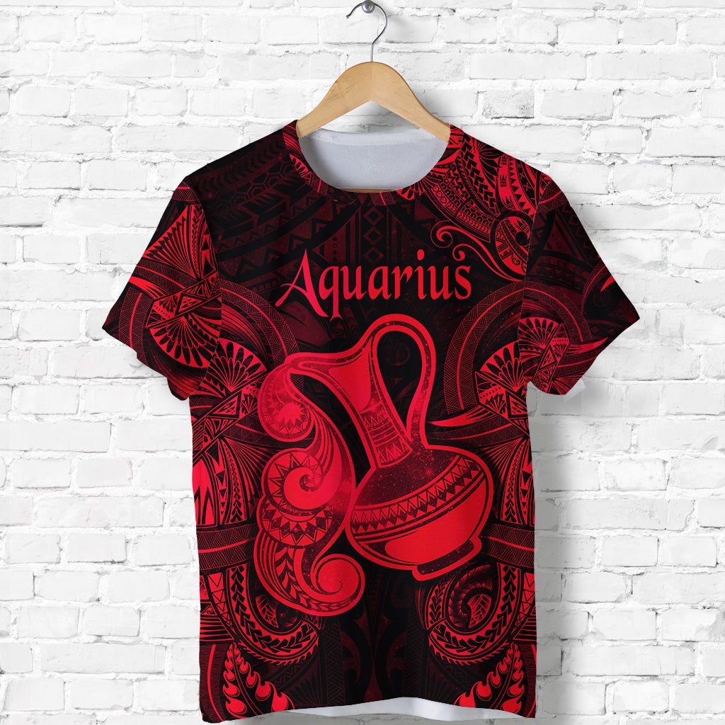 custom-personalised-aquarius-zodiac-polynesian-t-shirt-unique-style-red