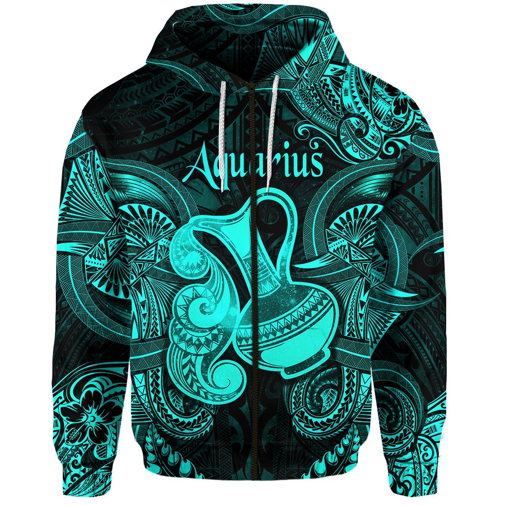 custom-personalised-aquarius-zodiac-polynesian-zip-hoodie-unique-style-turquoise