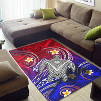 Hawaii Area Rug Hawaiian Turtle Plumeria Mixed Polynesian Style LT9 - Wonder Print Shop
