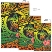 Polynesian Turtle Area Rug Circle Turtle Hibiscus Reggae LT9 - Wonder Print Shop