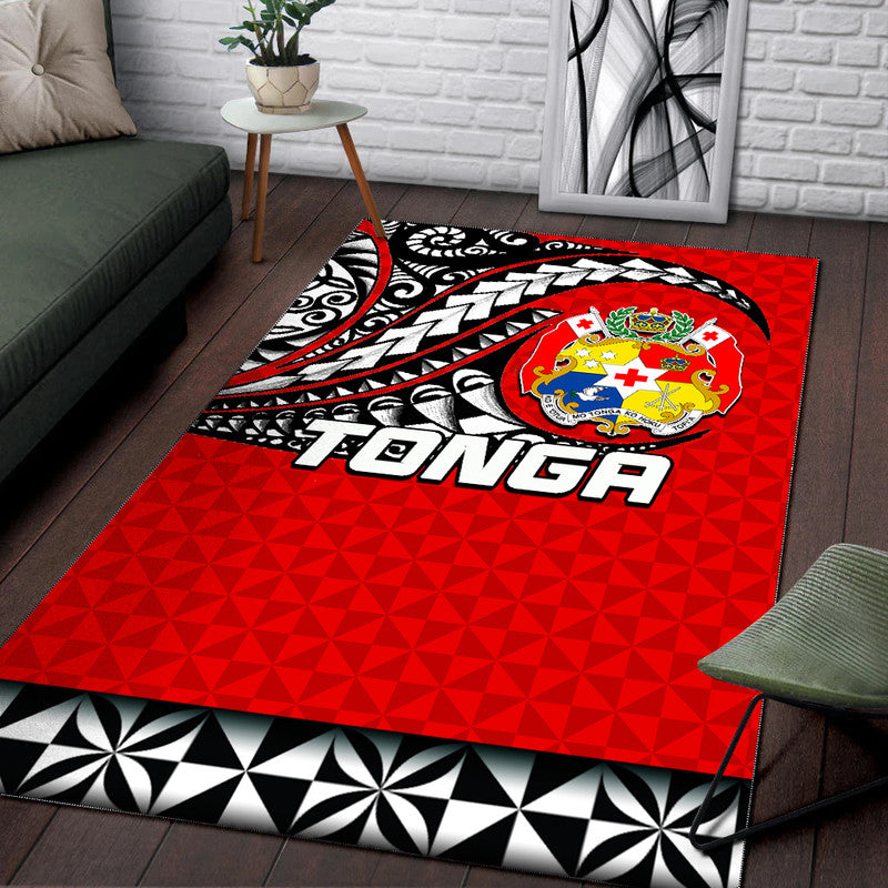 Tonga Area Rug Polynesian Tattoo LT6 - Wonder Print Shop