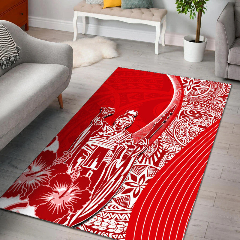 Hawaiian King Kamehameha Area Rug Vibe Red Style LT6 - Wonder Print Shop