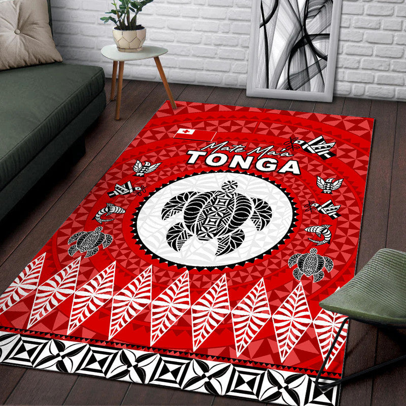 Mate Ma'a Tonga Ngatu Fonu Rugby Area Rug LT6 - Wonder Print Shop