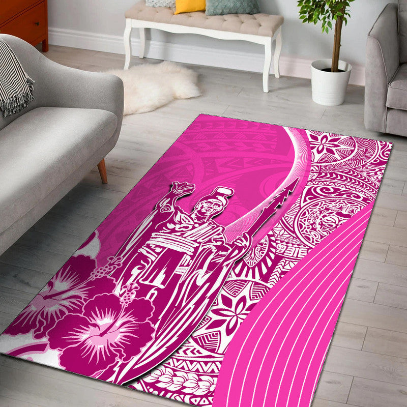 Hawaiian King Kamehameha Area Rug Vibe Pink Style LT6 - Wonder Print Shop