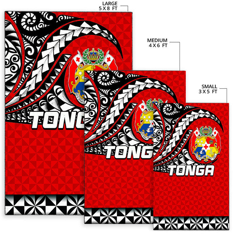 Tonga Area Rug Polynesian Tattoo LT6 - Wonder Print Shop