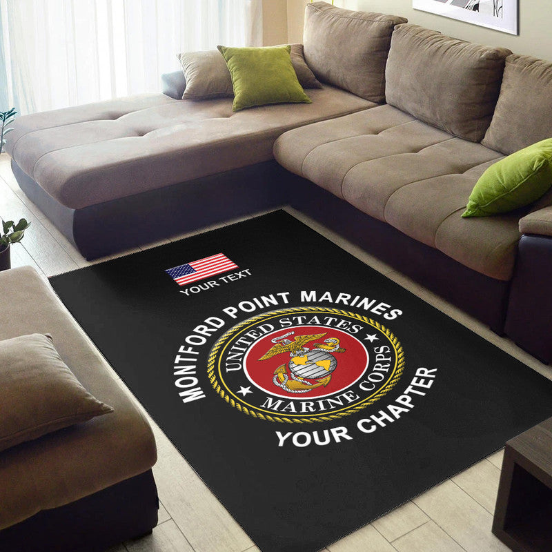 (Custom) Montford Point Marines Area Rug African-American Marine Corps Original - Black LT8 - Wonder Print Shop