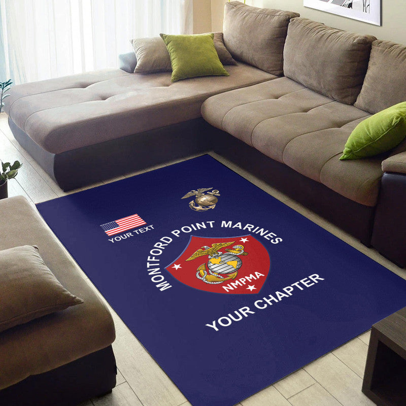 (Custom) Montford Point Marines Area Rug African-American Marine Corps Special - Navy LT8 - Wonder Print Shop