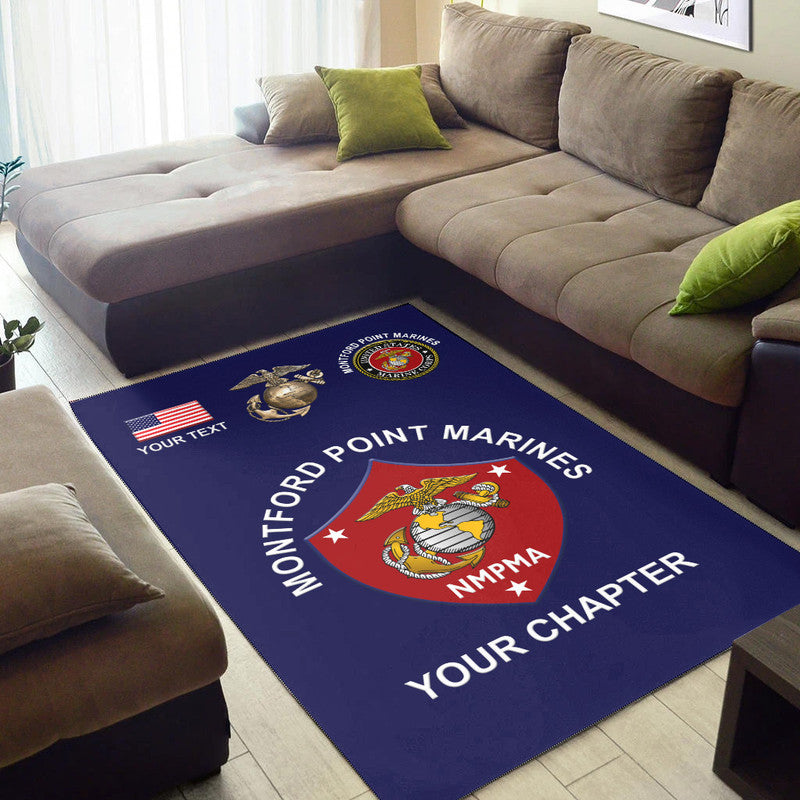 (Custom) Montford Point Marines Area Rug African-American Marine Corps Unique - Navy LT8 - Wonder Print Shop