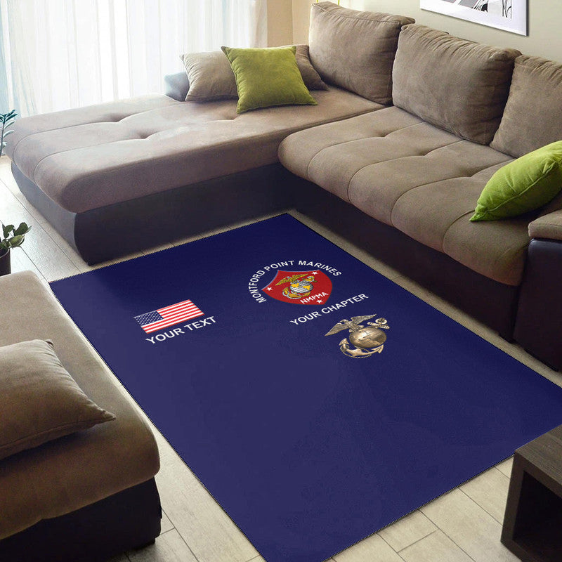 (Custom) Montford Point Marines Area Rug African-American Marine Corps Simple - Navy LT8 - Wonder Print Shop
