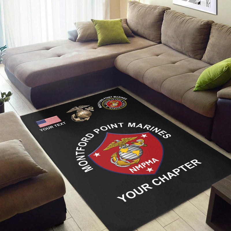 (Custom) Montford Point Marines Area Rug African-American Marine Corps Unique - Black LT8 - Wonder Print Shop