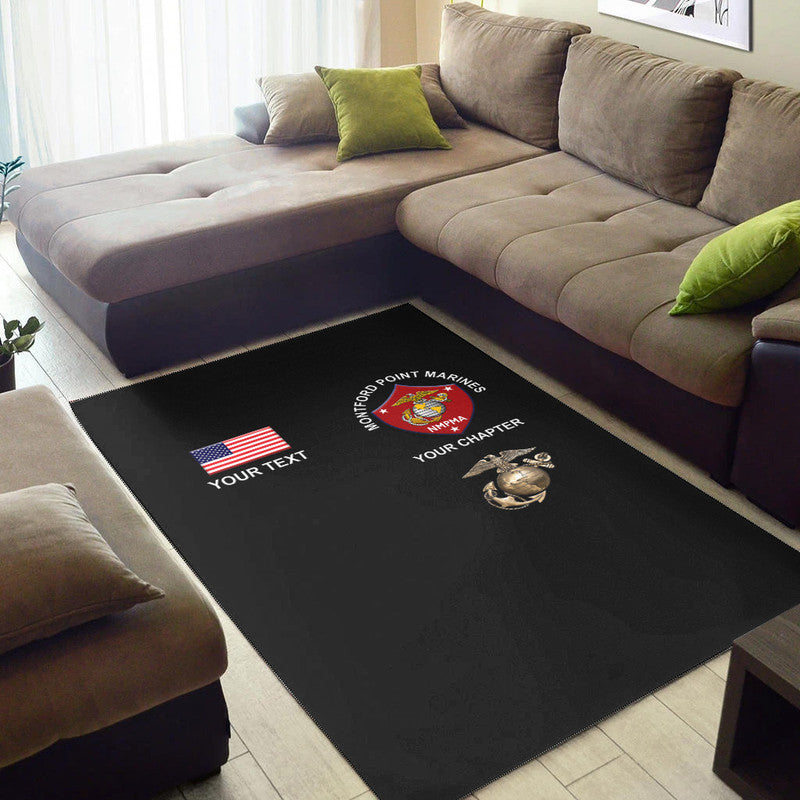 (Custom) Montford Point Marines Area Rug African-American Marine Corps Simple - Black LT8 - Wonder Print Shop