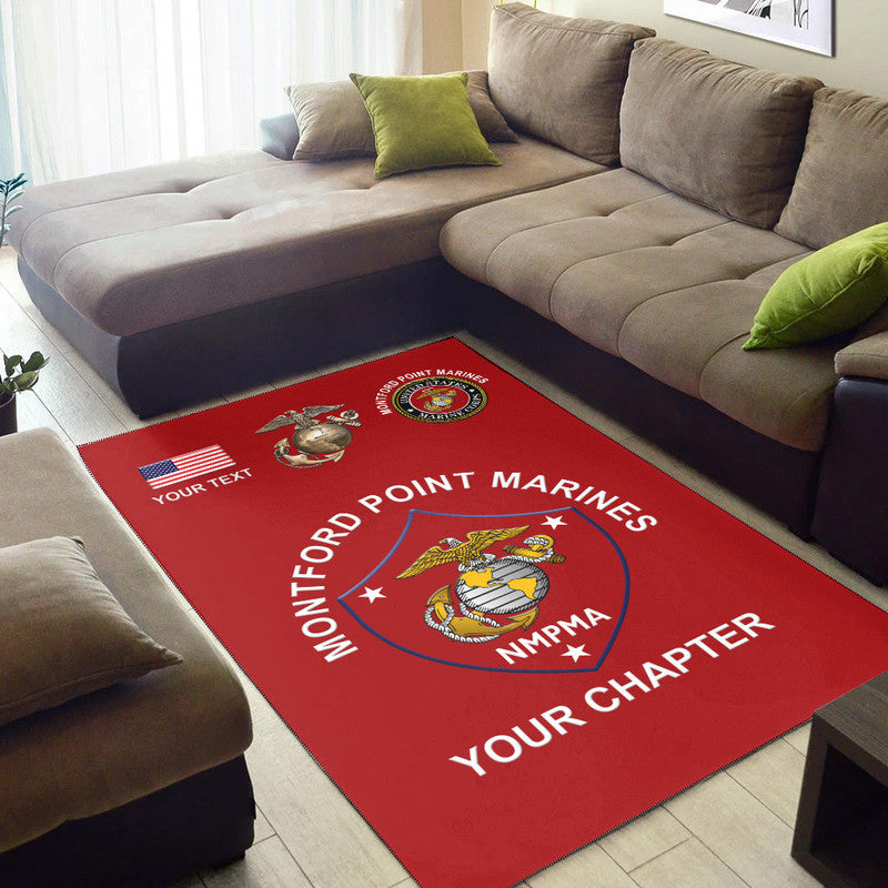 (Custom) Montford Point Marines Area Rug African-American Marine Corps Unique - Red LT8 - Wonder Print Shop