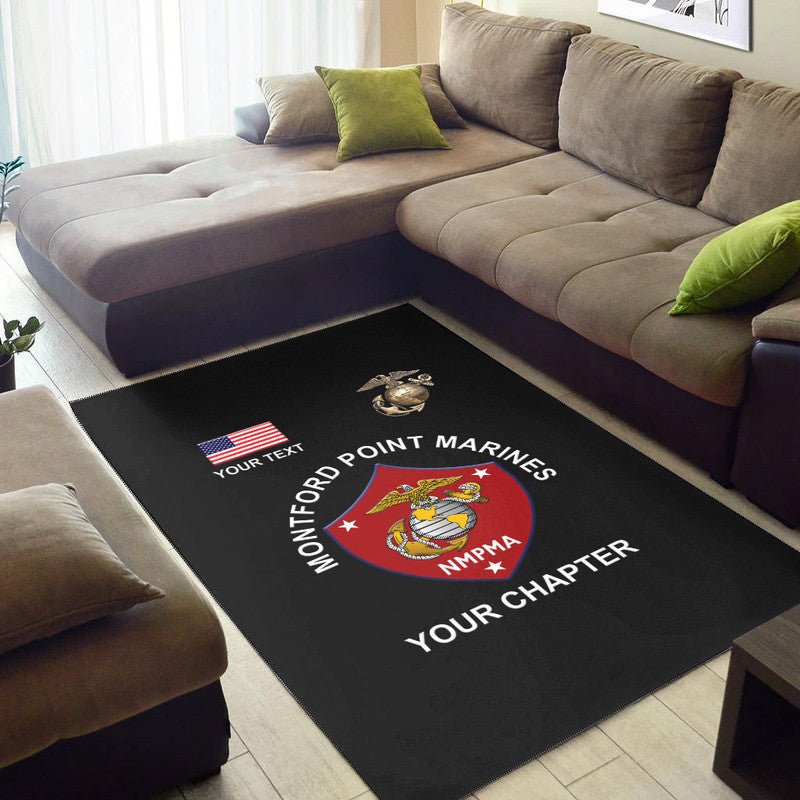 (Custom) Montford Point Marines Area Rug African-American Marine Corps Special - Black LT8 - Wonder Print Shop