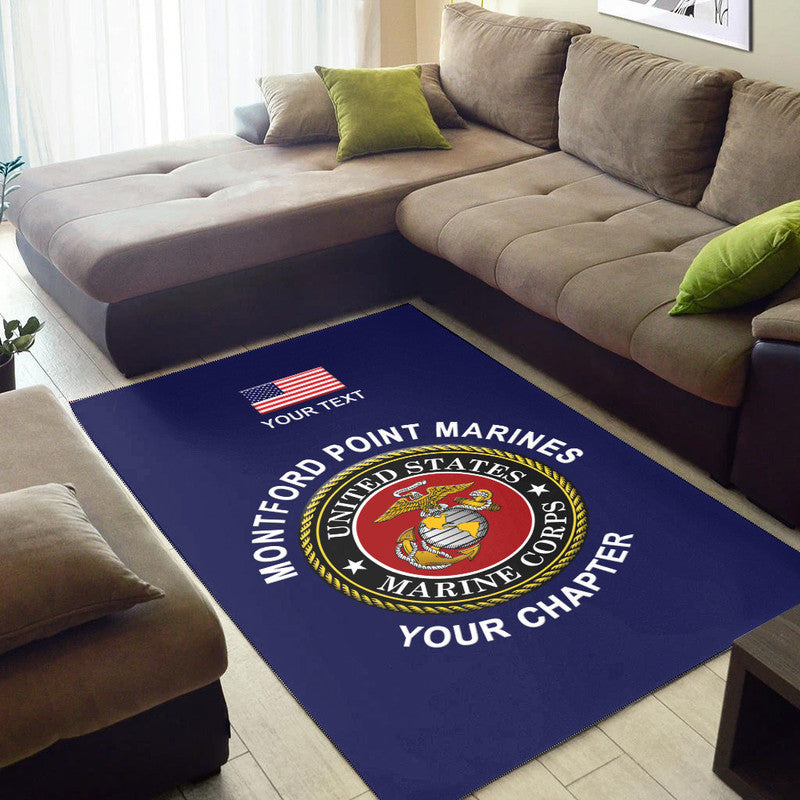 (Custom) Montford Point Marines Area Rug African-American Marine Corps Original - Navy LT8 - Wonder Print Shop