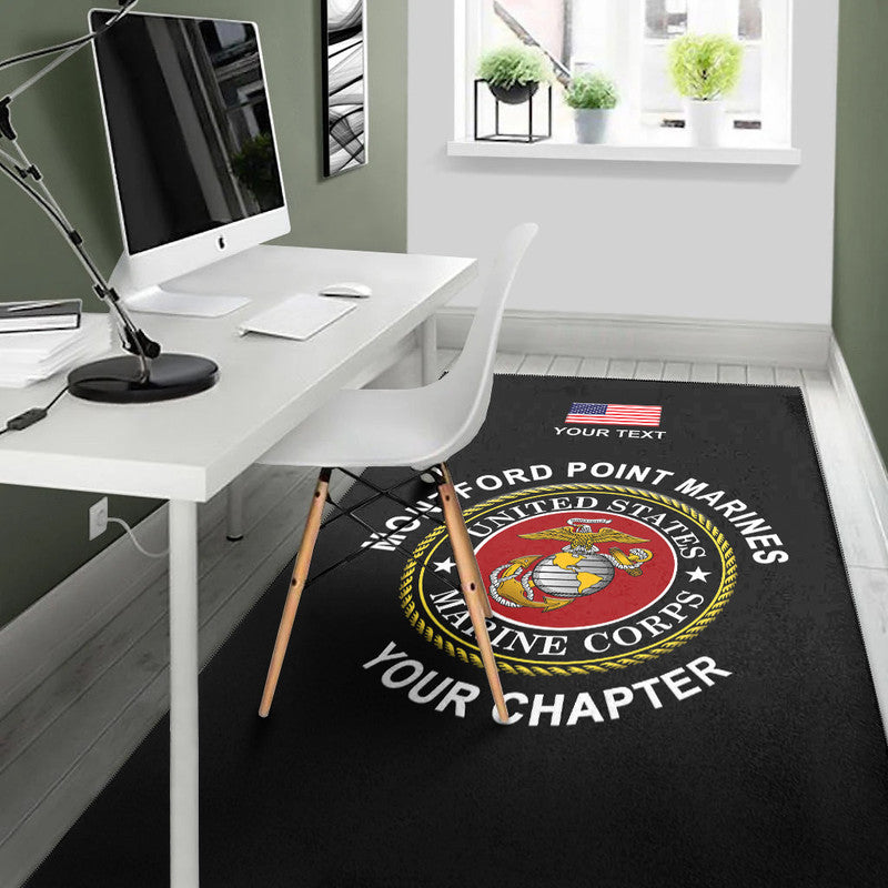 (Custom) Montford Point Marines Area Rug African-American Marine Corps Original - Black LT8 - Wonder Print Shop