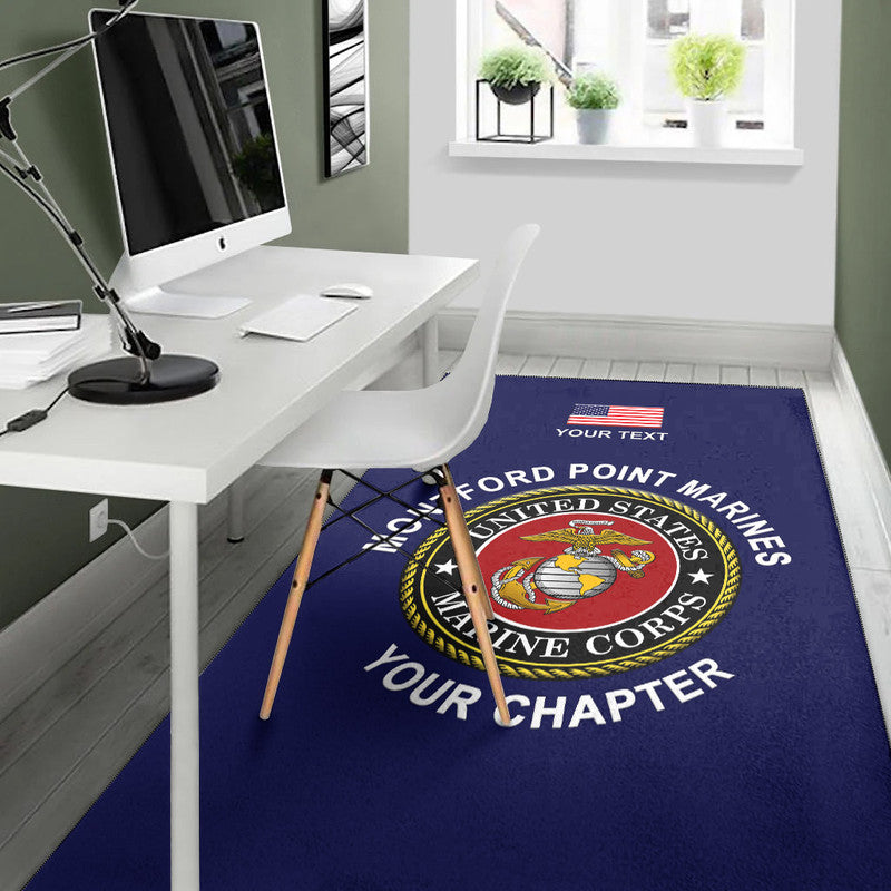 (Custom) Montford Point Marines Area Rug African-American Marine Corps Original - Navy LT8 - Wonder Print Shop